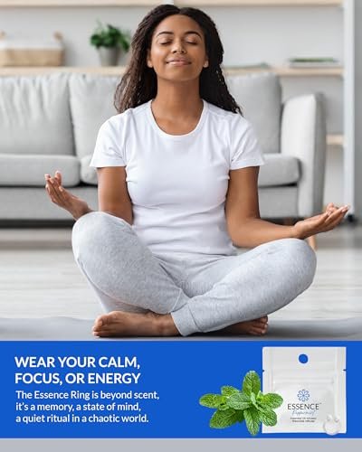 Essence Tragbarer Aromatherapie-Nasendiffusor – Pfefferminz-Öl-Nasenring-Silikon-Inhalator für Stress & Stimmung – Hergestellt in den USA & Reisefreundlich (3er-Pack)