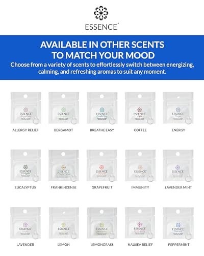 Essence Tragbarer Aromatherapie-Nasendiffusor – Pfefferminz-Öl-Nasenring-Silikon-Inhalator für Stress & Stimmung – Hergestellt in den USA & Reisefreundlich (3er-Pack)