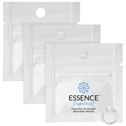 Essence Tragbarer Aromatherapie-Nasendiffusor – Pfefferminz-Öl-Nasenring-Silikon-Inhalator für Stress & Stimmung – Hergestellt in den USA & Reisefreundlich (3er-Pack)
