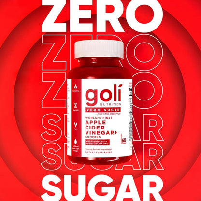 Goli Zero Sugar Apfelessig Gummis – ACV mit Vitamin B12 und Probiotika – Ohne Zuckeralkohole – Vegan, Keto-freundlich, Glutenfrei