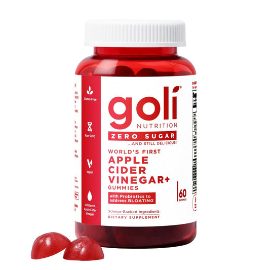 Goli Zero Sugar Apfelessig Gummis – ACV mit Vitamin B12 und Probiotika – Ohne Zuckeralkohole – Vegan, Keto-freundlich, Glutenfrei