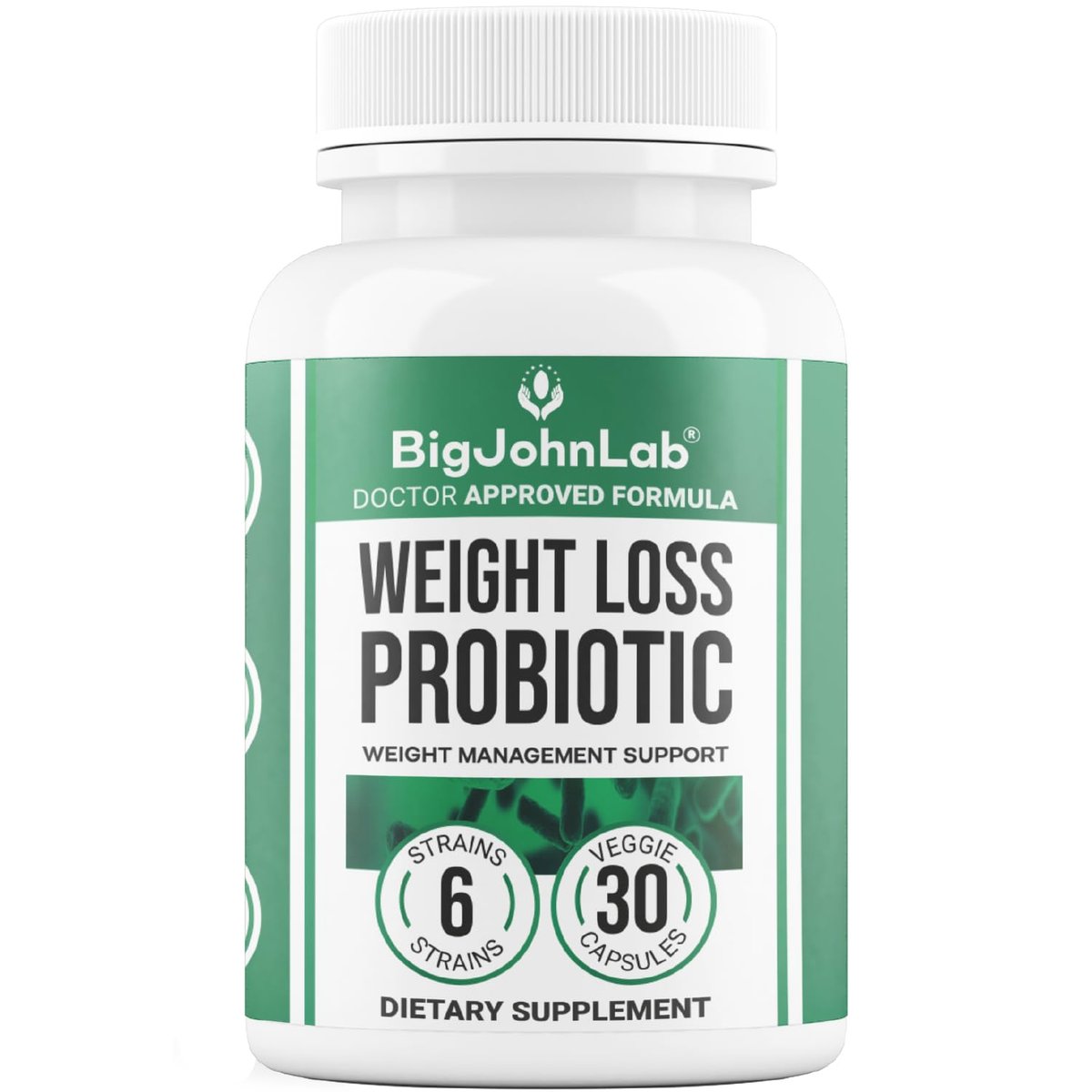 BIGJOHNLAB® Probiotika für Gewichtsmanagement & Blähungen - 6 probiotische Stämme - Präbiotika - Schlüsselzutaten Cayenne & Grüner Tee - Unterstützt die Darmgesundheit - Gewichtsmanagement für Frauen & Männer - 30 Kapseln