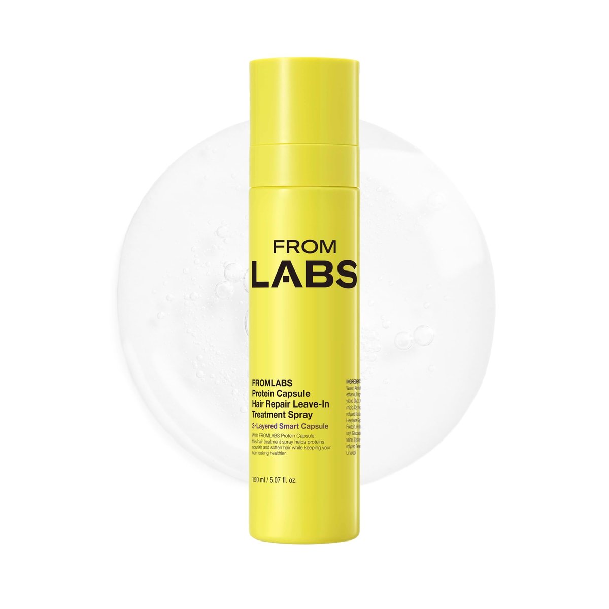 FROMLABS Protein Capsule Leave-In Treatment Spray – Leichter, feuchtigkeitsspendender Hitzeschutz-Mist (bis 220°C) für Frizz-Kontrolle & Spliss-Reparatur, farbsicher, feines Haar geeignet, 150 ml