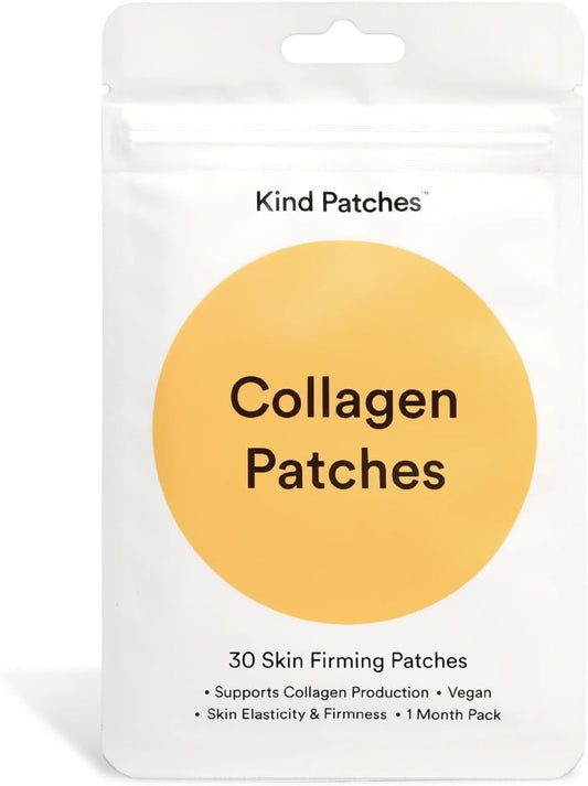 Kind Patches Collagen Patches - Hautstraffung mit Vitamin C und Aminosäuren - Natürliche Hyaluronsäure für Feuchtigkeit, gesündere Haare und Nägel - 30 Stück