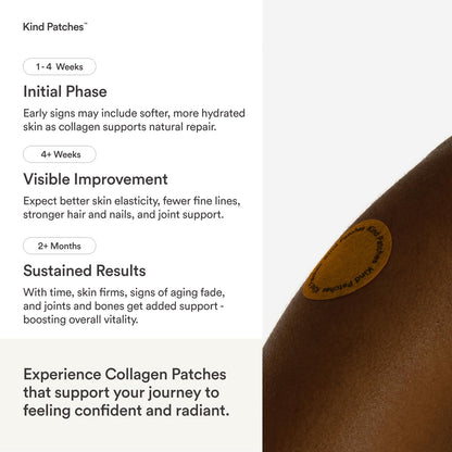 Kind Patches Collagen Patches - Hautstraffung mit Vitamin C und Aminosäuren - Natürliche Hyaluronsäure für Feuchtigkeit, gesündere Haare und Nägel - 30 Stück