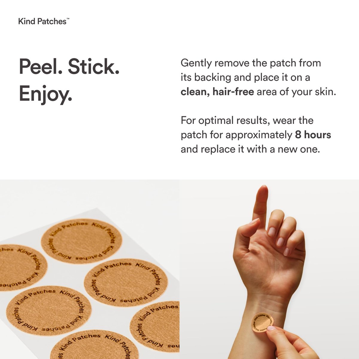 Kind Patches Collagen Patches - Hautstraffung mit Vitamin C und Aminosäuren - Natürliche Hyaluronsäure für Feuchtigkeit, gesündere Haare und Nägel - 30 Stück