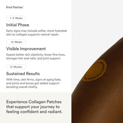 Kind Patches Collagen Patches - Hautstraffung mit Vitamin C und Aminosäuren - Natürliche Hyaluronsäure für Feuchtigkeit, gesündere Haare und Nägel - 30 Stück