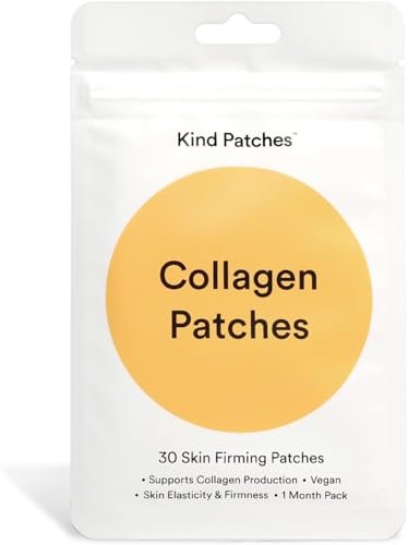 Kind Patches Collagen Patches - Hautstraffung mit Vitamin C und Aminosäuren - Natürliche Hyaluronsäure für Feuchtigkeit, gesündere Haare und Nägel - 30 Stück