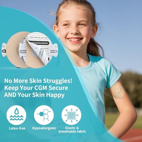 20er-Pack Klebepflaster für Libre 3 wasserdicht, Sensorschutz für CGM, vorgestanzte Trägerfolie mit einfacher Abziehlasche, 10–14 Tage Halt, keine Klebung in der Mitte (Nude, 20 Stück)