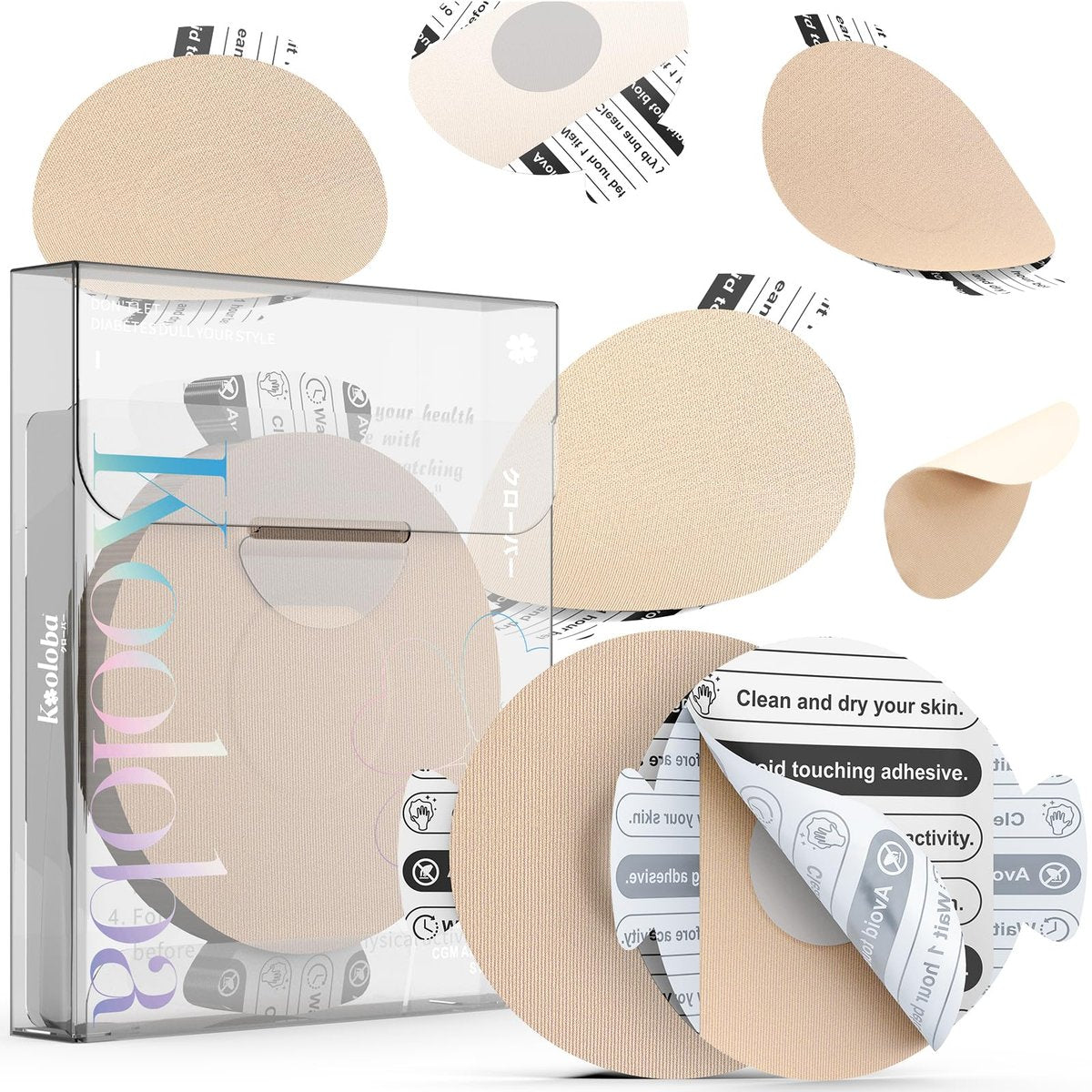 20er-Pack Klebepflaster für Libre 3 wasserdicht, Sensorschutz für CGM, vorgestanzte Trägerfolie mit einfacher Abziehlasche, 10–14 Tage Halt, keine Klebung in der Mitte (Nude, 20 Stück)