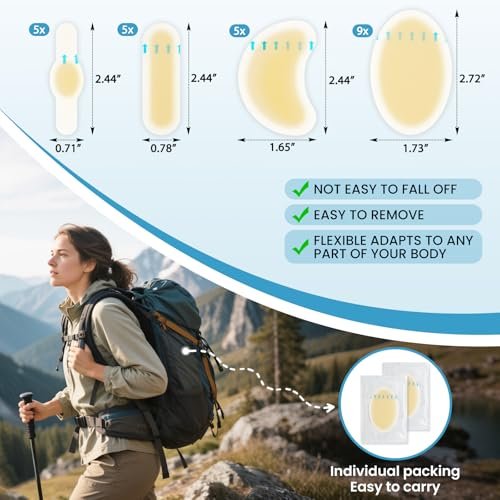 CEYOME Gel Blasenpflaster Hydrokolloid-Blasenpflaster für Sport, Läufer & Reisen – 24er-Pack Blasenkissen für Füße, Zehen & Ferse – Wasserbeständige Blasenpflaster zur Vorbeugung & Heilung (Sortiert)