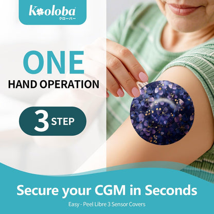 Kooloba Astralora Adhesive Patches für Libre 3 – Wasserdichte Sensorschutzfolien, 20 Stück, vorgeschnittene Trägerfolie mit Easy-Peel-Tab, 10-14 Tage Halt, kein Kleber in der Mitte