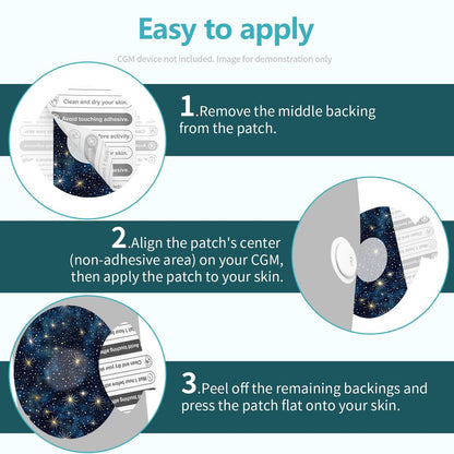 Kooloba Astralora Adhesive Patches für Libre 3 – Wasserdichte Sensorschutzfolien, 20 Stück, vorgeschnittene Trägerfolie mit Easy-Peel-Tab, 10-14 Tage Halt, kein Kleber in der Mitte