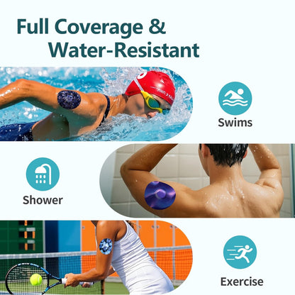 Kooloba Astralora Adhesive Patches für Libre 3 – Wasserdichte Sensorschutzfolien, 20 Stück, vorgeschnittene Trägerfolie mit Easy-Peel-Tab, 10-14 Tage Halt, kein Kleber in der Mitte