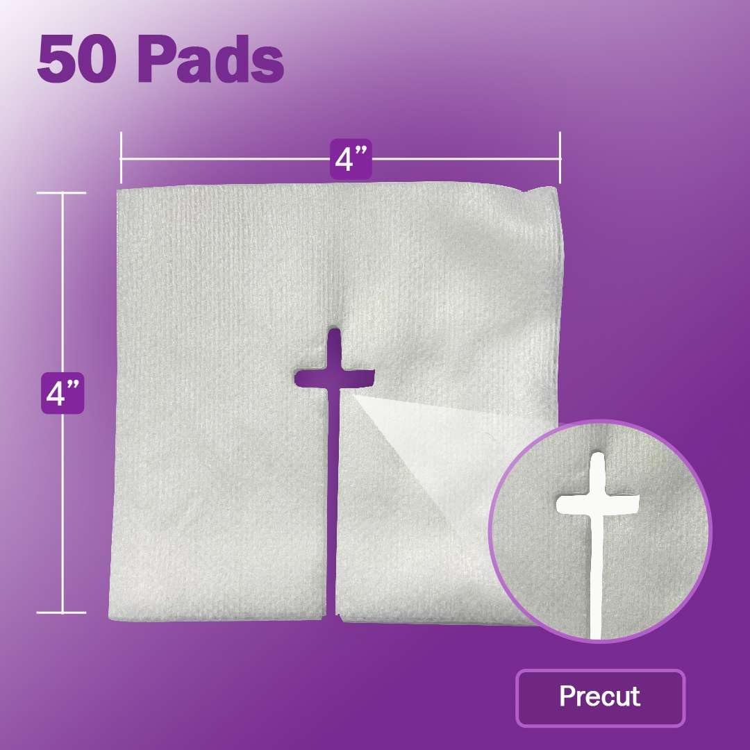 Split-Gaze-Kompressen 10x10 cm steril [Packung mit 50] 6-lagige Ernährungssonden-Pads – Drainage-Kompressen für Katheter, IVs, Tracheostomien und Sonden