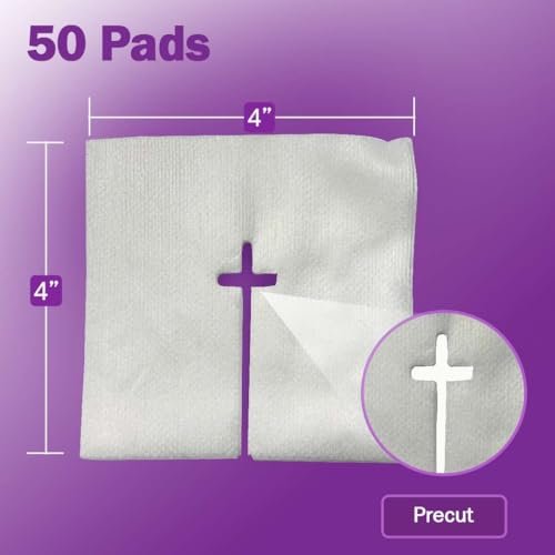 Split-Gaze-Kompressen 10x10 cm steril [Packung mit 50] 6-lagige Ernährungssonden-Pads – Drainage-Kompressen für Katheter, IVs, Tracheostomien und Sonden