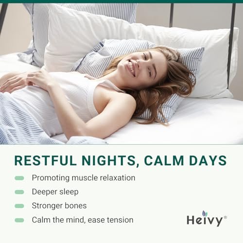 Heivy Reines Magnesiumglycinat 500 mg – 100% cheliert & gereinigt, unterstützt Nerven, Schlaf & Muskeln, vegan & nicht-GVO, hergestellt in den USA, 3. Partei getestet, 120 Tabletten