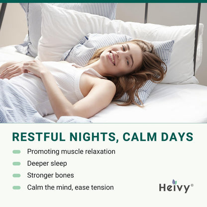 Heivy Reines Magnesiumglycinat 500 mg – 100% cheliert & gereinigt, unterstützt Nerven, Schlaf & Muskeln, vegan & nicht-GVO, hergestellt in den USA, 3. Partei getestet, 120 Tabletten
