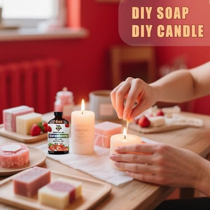 Erdbeer-Aromaöl – Süßes Erdbeeröl für Diffuser, DIY-Kerzen, Seife, Luftbefeuchter, Kinderzimmer, Geschenk – 120 ml