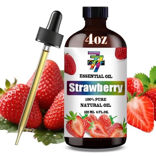 Erdbeer-Aromaöl – Süßes Erdbeeröl für Diffuser, DIY-Kerzen, Seife, Luftbefeuchter, Kinderzimmer, Geschenk – 120 ml