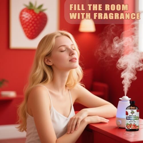 Erdbeer-Aromaöl – Süßes Erdbeeröl für Diffuser, DIY-Kerzen, Seife, Luftbefeuchter, Kinderzimmer, Geschenk – 120 ml