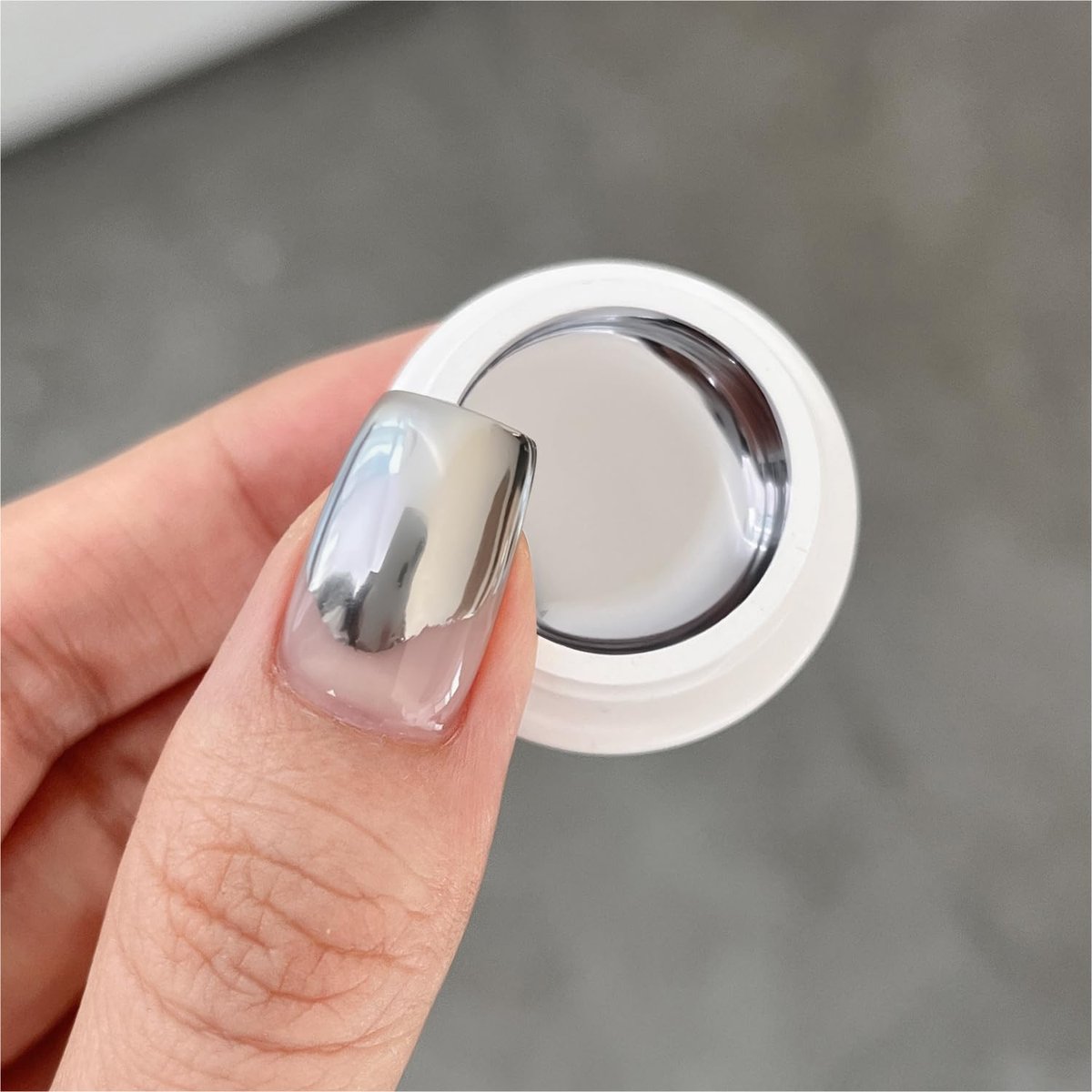 GAOY Metallic Gel Nagellack, Silber Chrome Nagellack für Linienkunst, Metallic Finish für DIY und Salon