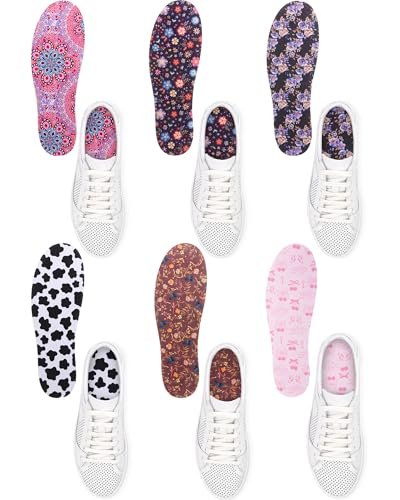 Velmitten 6 Paar No-Show-Socken, unsichtbare Socken, Sockless-Einlegesohlen, rutschfeste Einlagen für Damen und Herren (Vibrant Style)