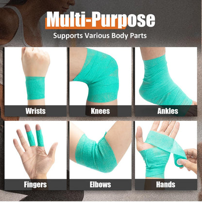 Upgraded 9er-Pack Selbstklebende Bandage – 2 Zoll × 5 Yards Elastische Kohäsionsbandage, Selbsthaftender Verband, Sportwickel, Selbstklebendes Handgelenkband (Beige)