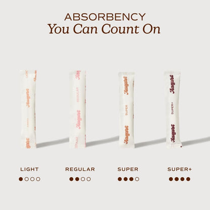 August Light Tampons – 24er Pack 100% Bio-Baumwolltampons für Frauen, ungiftig, parfümfrei, hautfreundlich mit langem Applikator