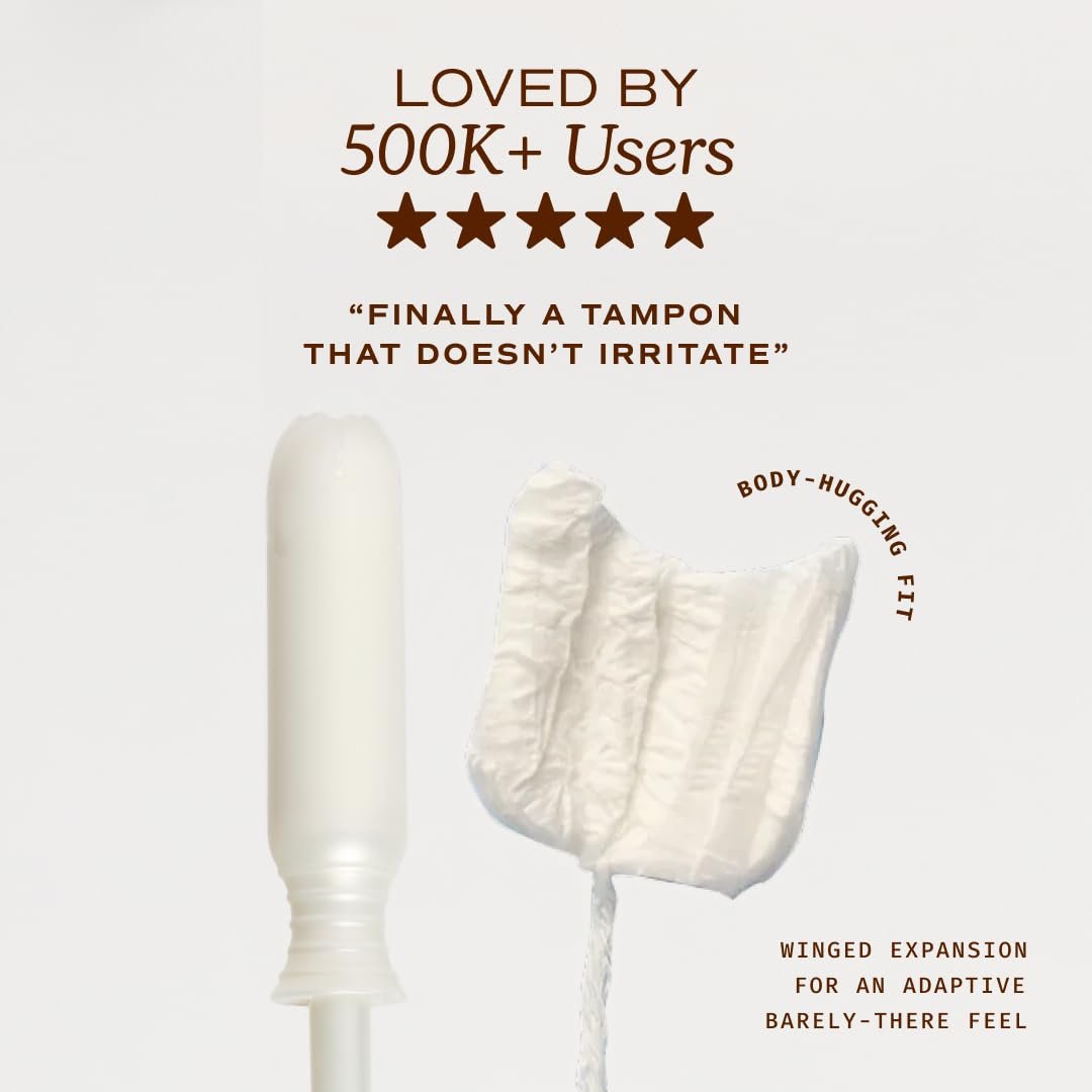 August Light Tampons – 24er Pack 100% Bio-Baumwolltampons für Frauen, ungiftig, parfümfrei, hautfreundlich mit langem Applikator