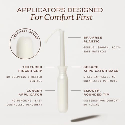 August Light Tampons – 24er Pack 100% Bio-Baumwolltampons für Frauen, ungiftig, parfümfrei, hautfreundlich mit langem Applikator