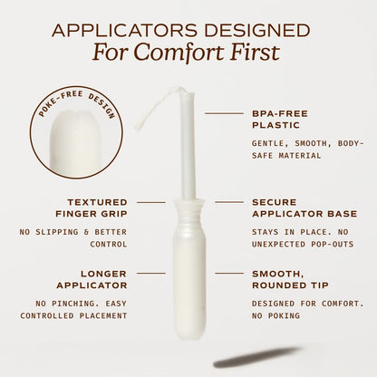 August Light Tampons – 24er Pack 100% Bio-Baumwolltampons für Frauen, ungiftig, parfümfrei, hautfreundlich mit langem Applikator
