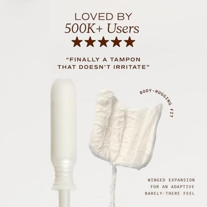 August Light Tampons – 24er Pack 100% Bio-Baumwolltampons für Frauen, ungiftig, parfümfrei, hautfreundlich mit langem Applikator