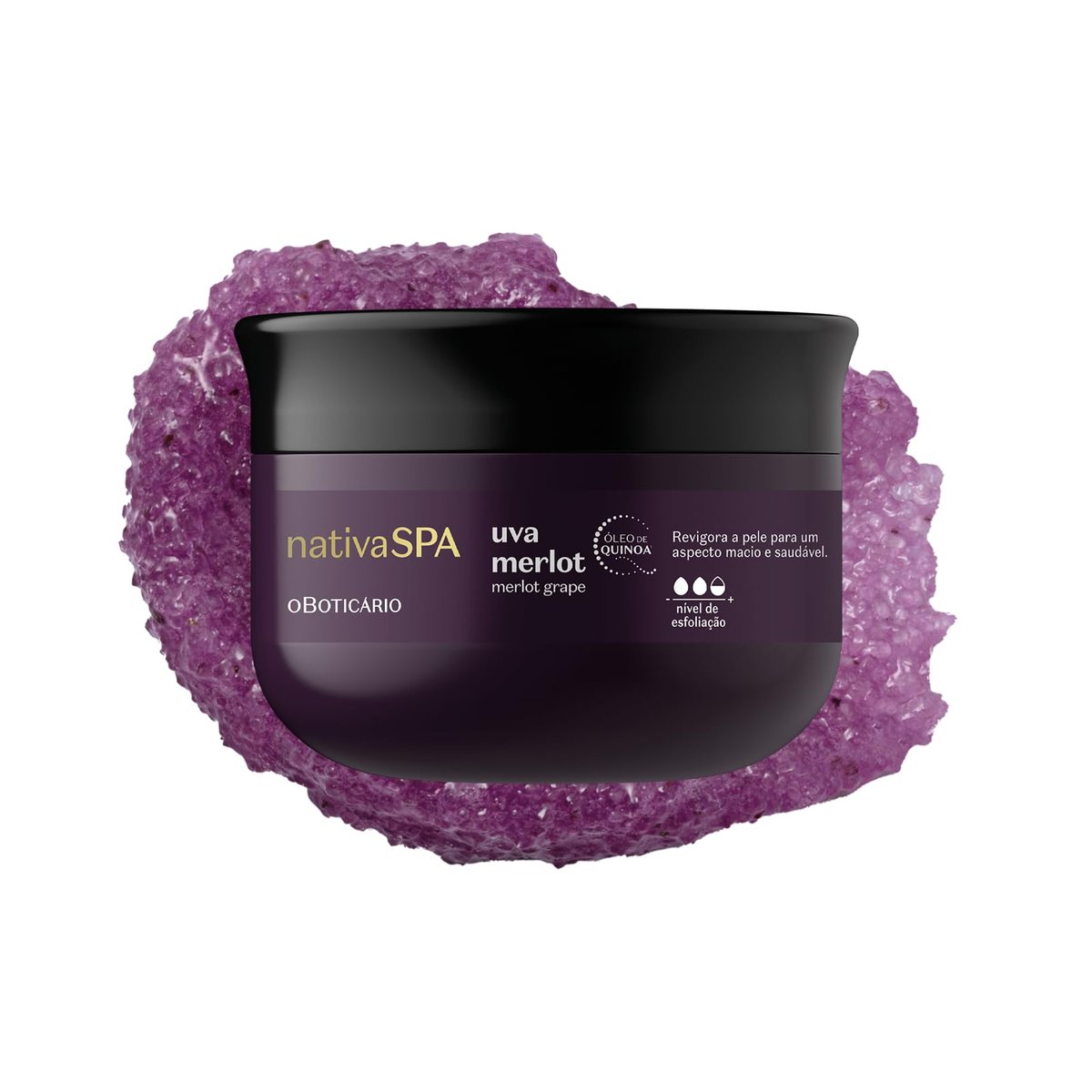 Nativa SPA by O Boticário Merlot Trauben Körperpeeling – Sanfte Exfoliation für geschmeidige, strahlende Haut (200 g)