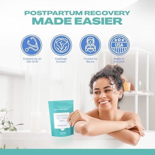 CaboCréme Postpartum Sitz + Badesalz – 680g – Postpartales Bade-Salz für die Dammpflege, Heilung von Rissen, Schwellungen und Hämorrhoiden – Totes Meer Salz mit Magnesium, Arnika, Ringelblume und Kohlextrakt