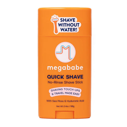 Megababe Quick Shave No-Rinse Shave Stick – Rasierstick für unterwegs & Touch-Ups, mit Meeresalgen & Hyaluronsäure, 2,4 oz