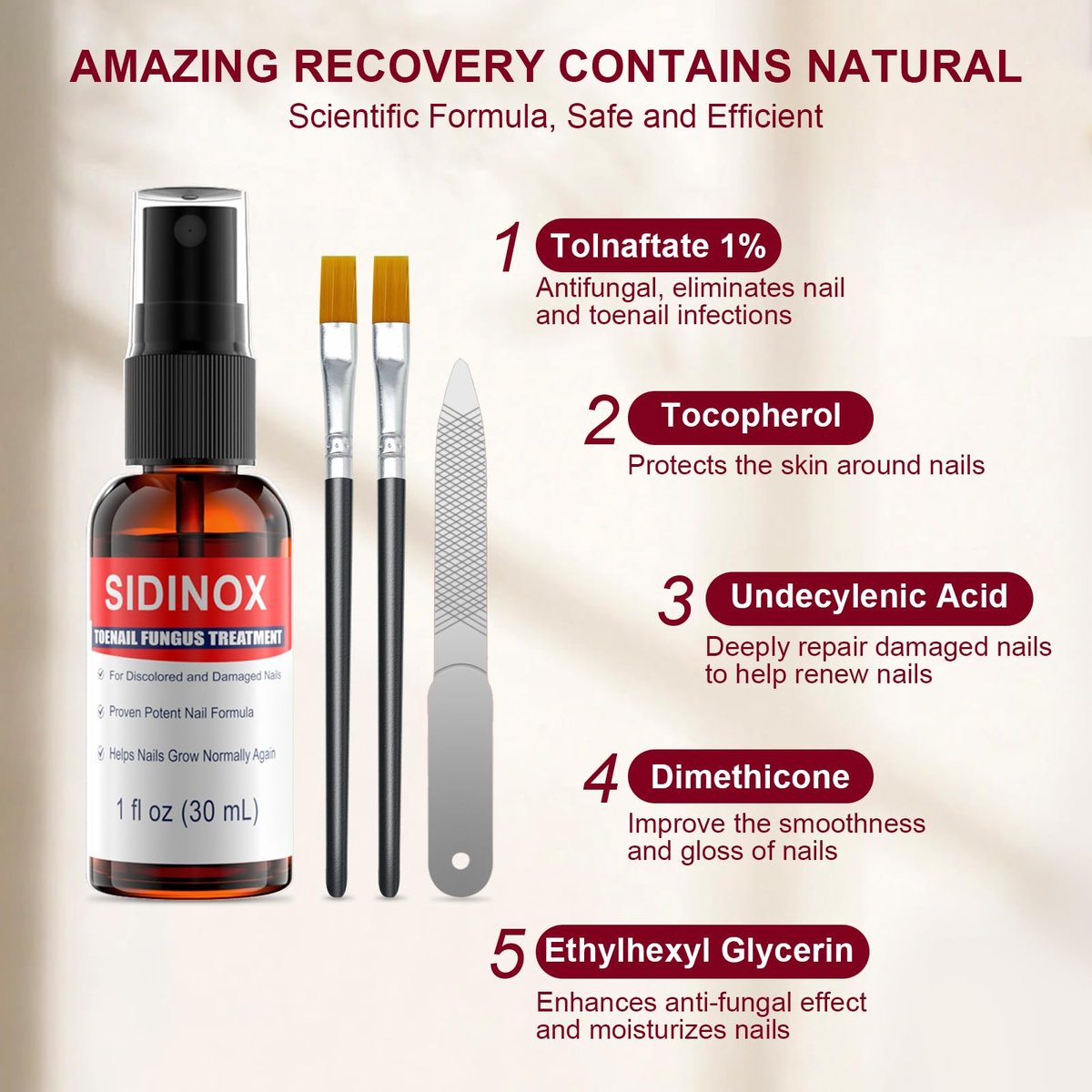 Nagelpilz Behandlung Extra Stark mit 25% Undecylensäure – 5er-Pack (5x30 ml) für beschädigte, verfärbte und verdickte Nägel