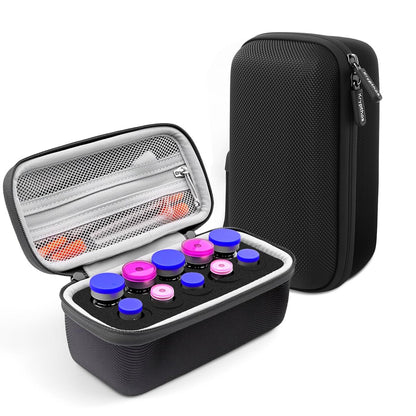 Krypthos 10 Slots Insulin Vial Protector Case – Insulin-Vial-Organizer-Tasche für Diabetiker, kompatibel mit 1ml, 3ml, 5ml und 10ml Vials, Insulin-Aufbewahrungsetui für Kühlschrank, ohne Kühlakku – Schwarz