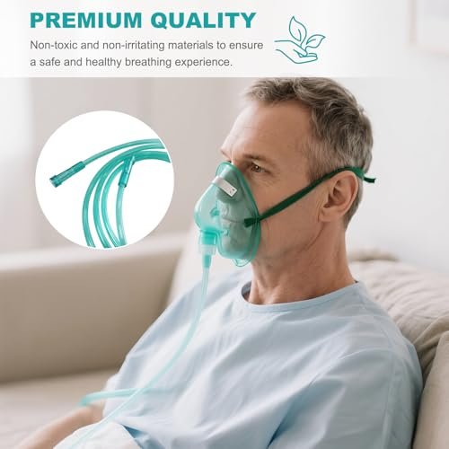 DWCHECK 3er-Pack Sauerstoffschlauch, 2,1 m grüner knickfester Sauerstoffversorgungsschlauch, nicht abknickend, langlebig, universelle Schnittstelle, einzeln verpackt