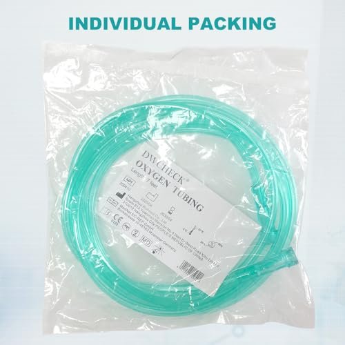 DWCHECK 3er-Pack Sauerstoffschlauch, 2,1 m grüner knickfester Sauerstoffversorgungsschlauch, nicht abknickend, langlebig, universelle Schnittstelle, einzeln verpackt