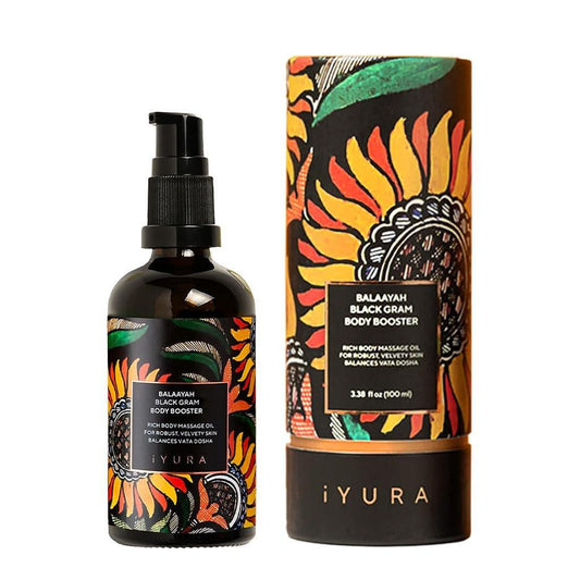iYURA Balaayah Black Gram Body Booster – Natürliches Körperöl für reife, schlaffe Haut | Strafft Arme & Beine | Intensive Feuchtigkeitspflege | 100 ml