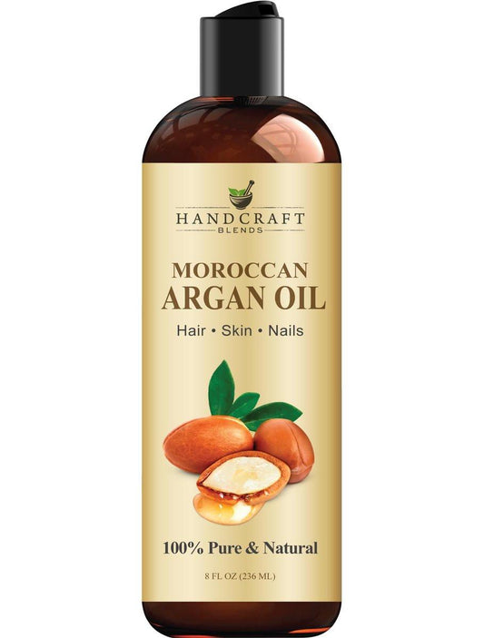 Handcraft Blends Marokkanisches Arganöl – 8 Fl Oz – 100 % rein und natürlich – Premium-Trägeröl für Haut und Haare – Haar und Körper – Massage – kaltgepresst