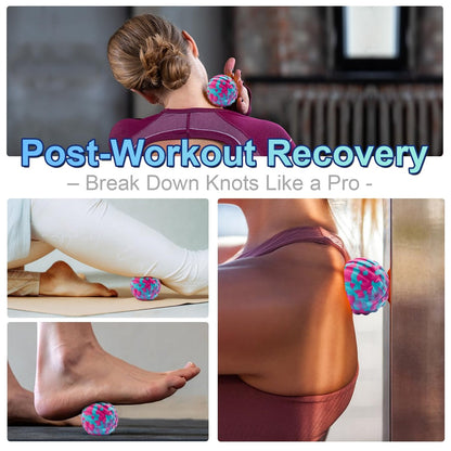 Tiefengewebs-Massageball für Training & Erholung – SGS-zertifiziert – Löst Muskelknoten, Gelenkschmerzen & Verspannungen – Druckpunkt-Therapie – Myofascial Release Ball (Blau & Pink, 1 Pack, 2,8 Zoll)