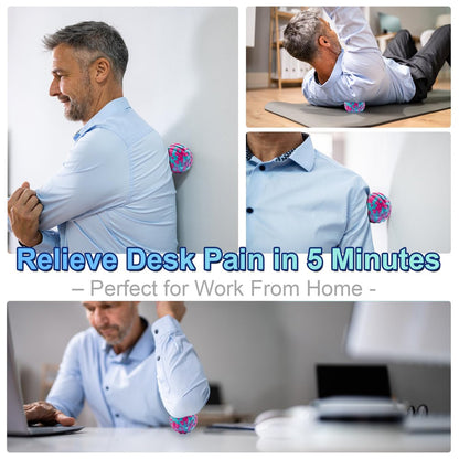 Tiefengewebs-Massageball für Training & Erholung – SGS-zertifiziert – Löst Muskelknoten, Gelenkschmerzen & Verspannungen – Druckpunkt-Therapie – Myofascial Release Ball (Blau & Pink, 1 Pack, 2,8 Zoll)