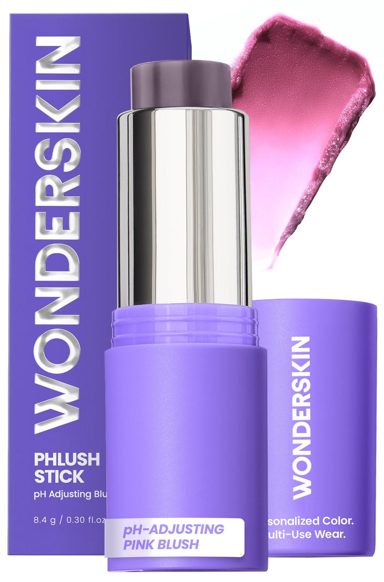 Wonderskin pHlush Stick – pH-aktivierter Cream Blush für Wangen und Lippen, kühlende und pflegende farbanpassende Multi-Use-Rouge