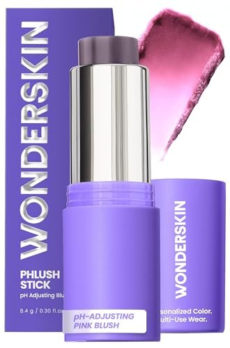 Wonderskin pHlush Stick – pH-aktivierter Cream Blush für Wangen und Lippen, kühlende und pflegende farbanpassende Multi-Use-Rouge