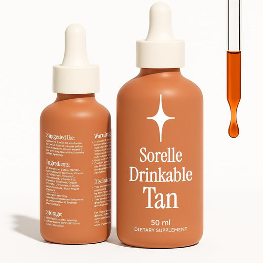 Sorelle Tanning Drops zum Trinken - 100% natürliche orale flüssige Selbstbräuner-Tropfen (50 ml)