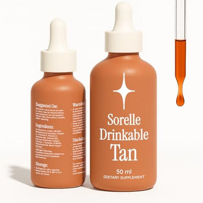 Sorelle Tanning Drops zum Trinken - 100% natürliche orale flüssige Selbstbräuner-Tropfen (50 ml)