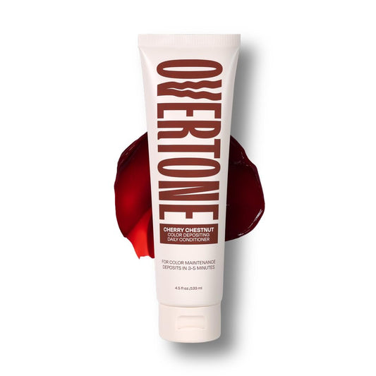Overtone Täglicher Farbspülung für Haare, Cherry Chestnut: Temporäres Pigment mit Shea-, Kokos- & Avocadoöl, Feuchtigkeitsspendend, Vegan & Tierversuchsfrei, Alle Haartypen, 4,5 oz