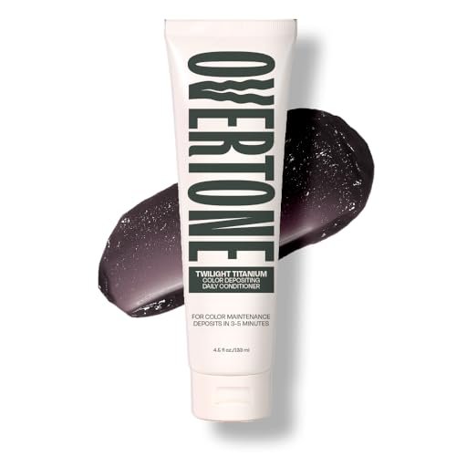 oVertone Daily Color Depositing Conditioner – Twilight Titanium: Temporäre Pigmente mit Shea-, Kokos- und Avocadoöl, feuchtigkeitsspendend, vegan & tierversuchsfrei, für alle Haartypen, 4,5 oz